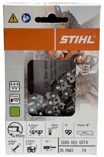 STIHL 26RM3-74 Oilomatic Rapid Micro 3 Saw Chain – 18
